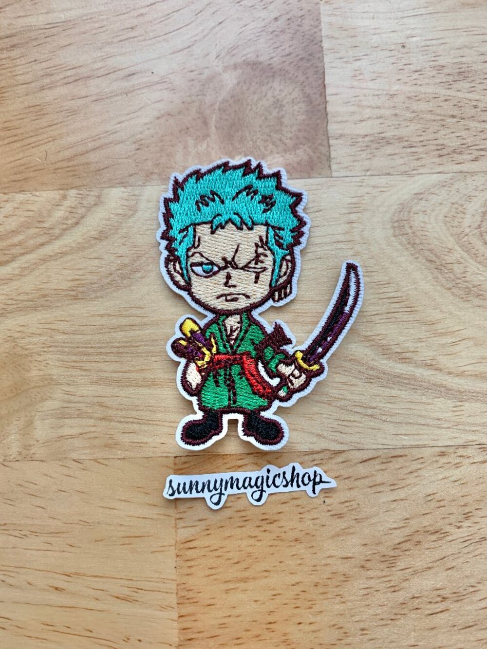 One Piece Anime Embroidered Patch Roronoa Zoro Green Hair Swordsman